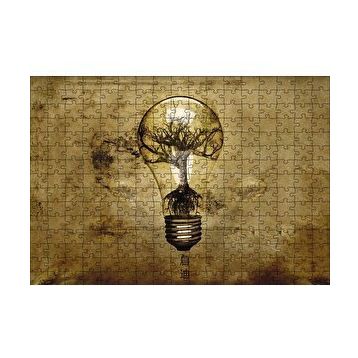 Cakapuzzle Ampul ve İçinde İhtiyar Ağaç 120 Parça Ahşap Puzzle