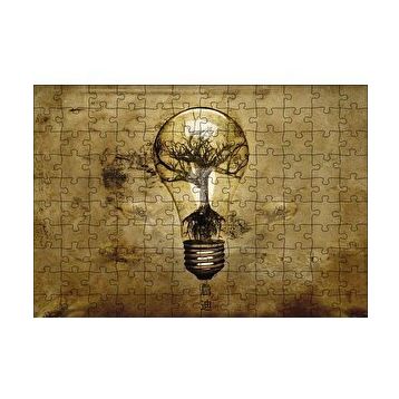Cakapuzzle Ampul ve İçinde İhtiyar Ağaç 120 Parça Ahşap Puzzle