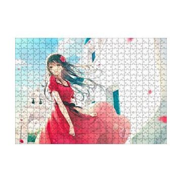 Cakapuzzle Animasyon Filmi Kırmızılı Çiçekli Kız 120 Parça Ahşap Puzzle
