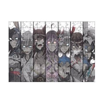 Cakapuzzle Anime Karakteri Kızlar Bir Arada 120 Parça Ahşap Puzzle