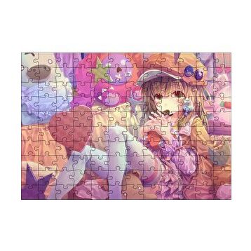 Cakapuzzle Anime Karakteri Şapkalı Kız ve Oyuncakları 120 Parça Ahşap Puzzle