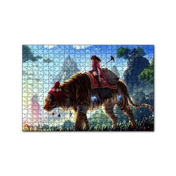 Cakapuzzle Anime Kız ve Dev Kaplan 120 Parça Ahşap Puzzle