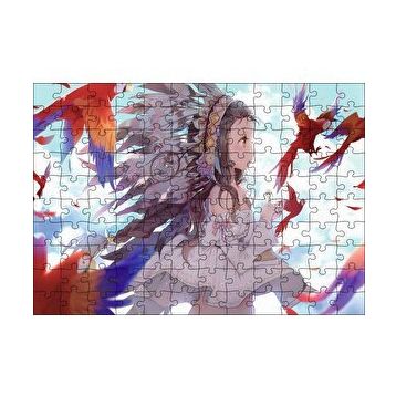 Cakapuzzle Anime Kız Ve Papağanlar Görseli 120 Parça Ahşap Puzzle