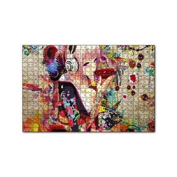 Cakapuzzle Anime Kulaklıklı Genç Kız Çay İçiyor 120 Parça Ahşap Puzzle
