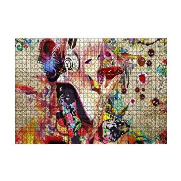Cakapuzzle Anime Kulaklıklı Genç Kız Çay İçiyor 120 Parça Ahşap Puzzle