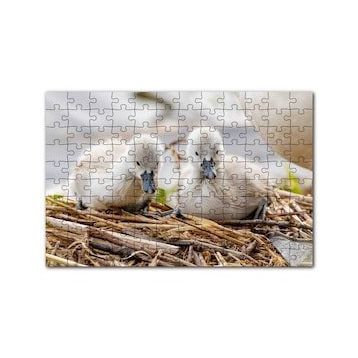 Cakapuzzle Anne Altında İki Sevimli Kuğu Yavrusu 120 Parça Ahşap Puzzle