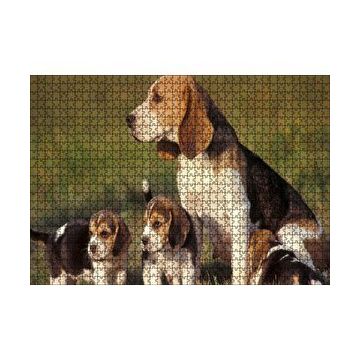Cakapuzzle Anne Beagle ve Sevimli Yavruları 120 Parça Ahşap Puzzle