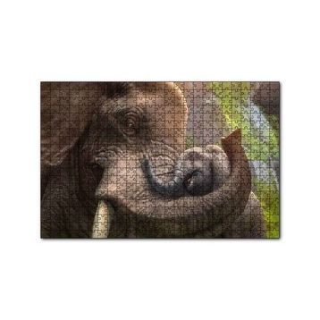 Cakapuzzle Anne Fil ve Mutlu Yavrusu Dijital Çizim 120 Parça Ahşap Puzzle