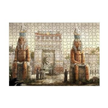 Cakapuzzle Antik Mısır Zafer Takı ve Sfenksler 120 Parça Ahşap Puzzle