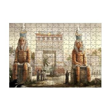 Cakapuzzle Antik Mısır Zafer Takı ve Sfenksler 120 Parça Ahşap Puzzle