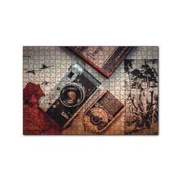 Cakapuzzle Antika Fotoğraf Makinesi ve Fotoğraflar 120 Parça Ahşap Puzzle