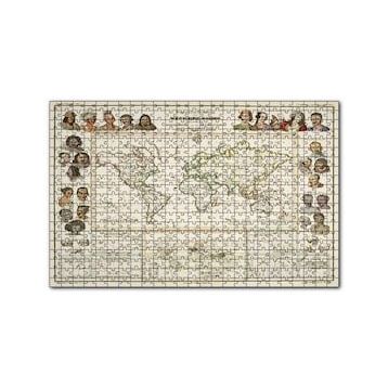 Cakapuzzle Antropolojik Eski Dünya Haritası 120 Parça Ahşap Puzzle