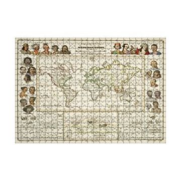 Cakapuzzle Antropolojik Eski Dünya Haritası 120 Parça Ahşap Puzzle