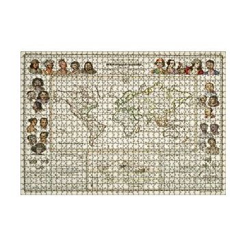 Cakapuzzle Antropolojik Eski Dünya Haritası 120 Parça Ahşap Puzzle