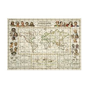 Cakapuzzle Antropolojik Eski Dünya Haritası 120 Parça Ahşap Puzzle