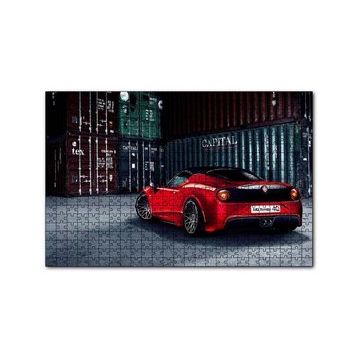 Cakapuzzle Arkadan Görünüş Alfa Romeo 4C ve Konteynerler 120 Parça Ahşap Puzzle