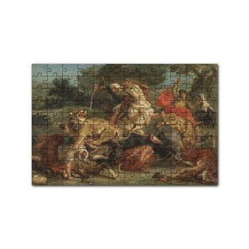 Cakapuzzle Aslan Avı Eugène Delacroix Sanat Görseli 120 Parça Ahşap Puzzle