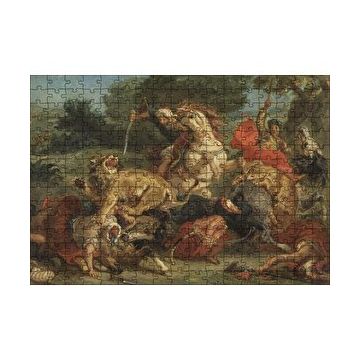 Cakapuzzle Aslan Avı Eugène Delacroix Sanat Görseli 120 Parça Ahşap Puzzle