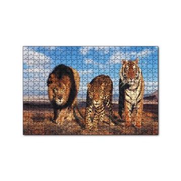Cakapuzzle Aslan Leopar ve Kaplan Kompozisyon 120 Parça Ahşap Puzzle