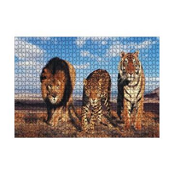 Cakapuzzle Aslan Leopar ve Kaplan Kompozisyon 120 Parça Ahşap Puzzle