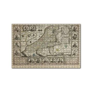 Cakapuzzle Aslan Şeklinde Eski Belçika Haritası 120 Parça Ahşap Puzzle