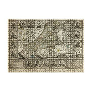 Cakapuzzle Aslan Şeklinde Eski Belçika Haritası 120 Parça Ahşap Puzzle