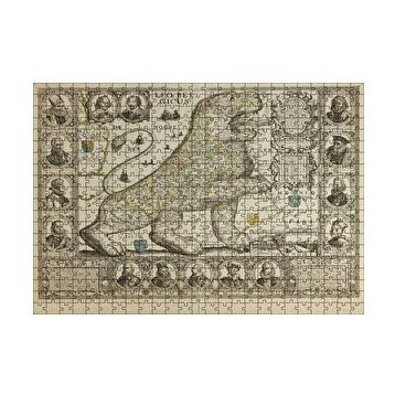 Cakapuzzle Aslan Şeklinde Eski Belçika Haritası 120 Parça Ahşap Puzzle