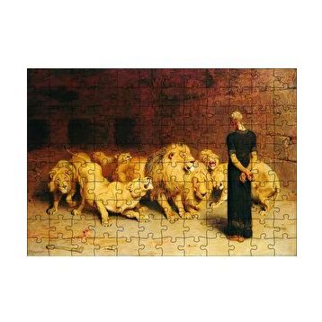 Cakapuzzle Aslan Terbiyecisi ve Aslanlar 120 Parça Ahşap Puzzle