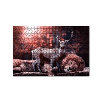Cakapuzzle Aslan ve Geyik Rüya Gibi 120 Parça Ahşap Puzzle