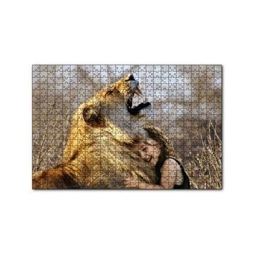 Cakapuzzle Aslan ve Sevimli Çocuk 120 Parça Ahşap Puzzle