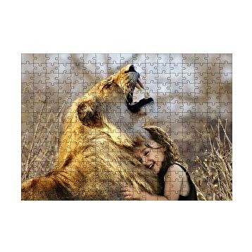 Cakapuzzle Aslan ve Sevimli Çocuk 120 Parça Ahşap Puzzle