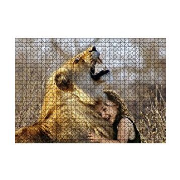 Cakapuzzle Aslan ve Sevimli Çocuk 120 Parça Ahşap Puzzle