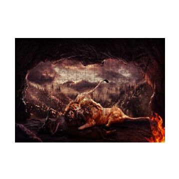Cakapuzzle Aslanların Mağarada Dövüşü 120 Parça Ahşap Puzzle