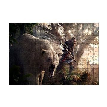 Cakapuzzle Assassins Creed Baltalı Savaşçı ve Ayı 120 Parça Ahşap Puzzle