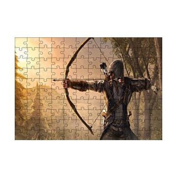 Cakapuzzle Assassins Creed Okçu Savaşçı ve Orman 120 Parça Ahşap Puzzle