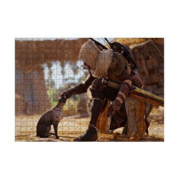 Cakapuzzle Assassins Creed Origins Mısır Kedi ve Karakter 120 Parça Ahşap Puzzle