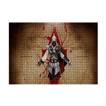 Cakapuzzle Assassins Creed Suikastçi ve Leonardo Çizimi 120 Parça Ahşap Puzzle