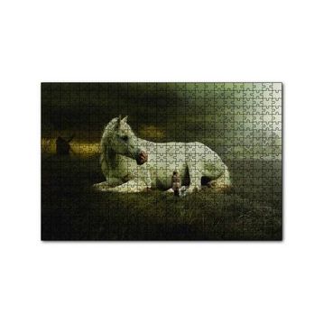 Cakapuzzle At Köpek Kız Çocuğu Fantatik 120 Parça Ahşap Puzzle