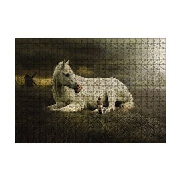 Cakapuzzle At Köpek Kız Çocuğu Fantatik 120 Parça Ahşap Puzzle