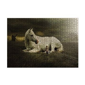 Cakapuzzle At Köpek Kız Çocuğu Fantatik 120 Parça Ahşap Puzzle