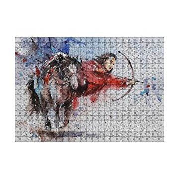 Cakapuzzle At Sırtındaki Okçu Suluboya Efekt 120 Parça Ahşap Puzzle
