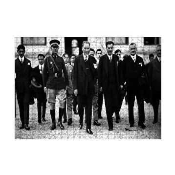 Cakapuzzle Atatürk ve Protokol Siyah Beyaz 120 Parça Ahşap Puzzle