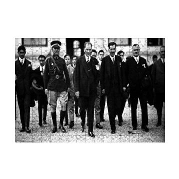 Cakapuzzle Atatürk ve Protokol Siyah Beyaz 120 Parça Ahşap Puzzle