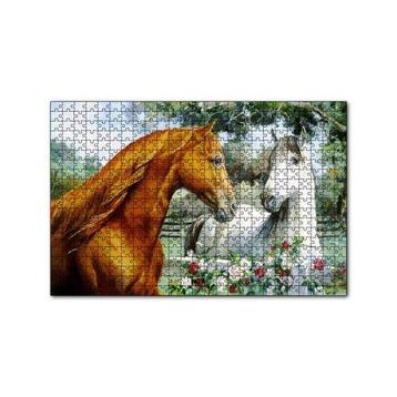 Cakapuzzle Atlar Ve Güller Yağlı Boya Resmi 120 Parça Ahşap Puzzle