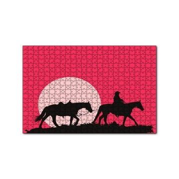 Cakapuzzle Atlar ve Kementli Kovboy 120 Parça Ahşap Puzzle