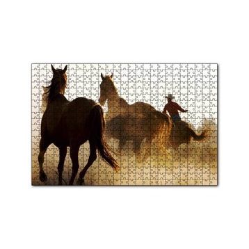 Cakapuzzle Atlar ve Kementli Kovboy 120 Parça Ahşap Puzzle