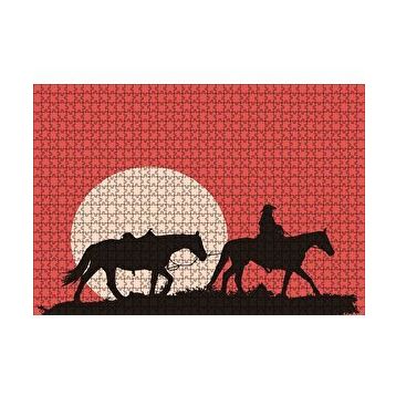 Cakapuzzle Atlar ve Kementli Kovboy 120 Parça Ahşap Puzzle