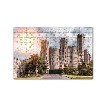 Cakapuzzle Avrupa Soylu Malikanesi ve Bulutlu Gökler 120 Parça Ahşap Puzzle