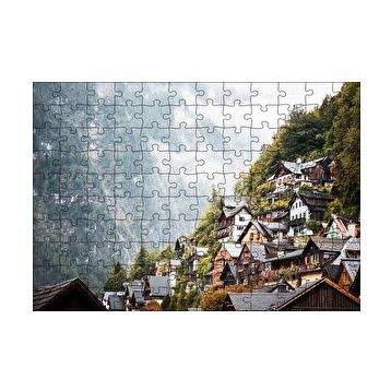 Cakapuzzle Avusturya Dağlarında Masalsı Evler 120 Parça Ahşap Puzzle