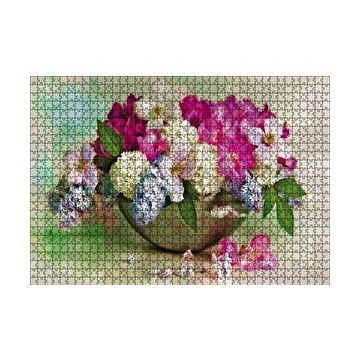 Cakapuzzle Bahar Çiçekler Tabakta 120 Parça Ahşap Puzzle
